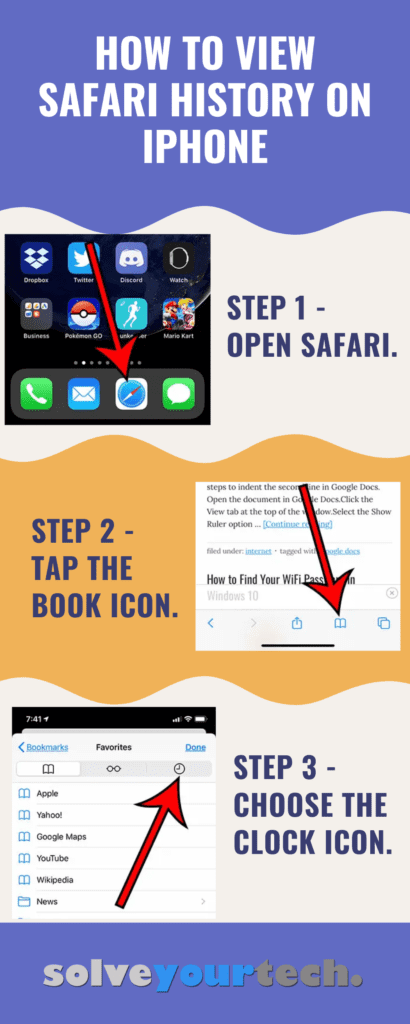 how to view Safari history iPhone infographic